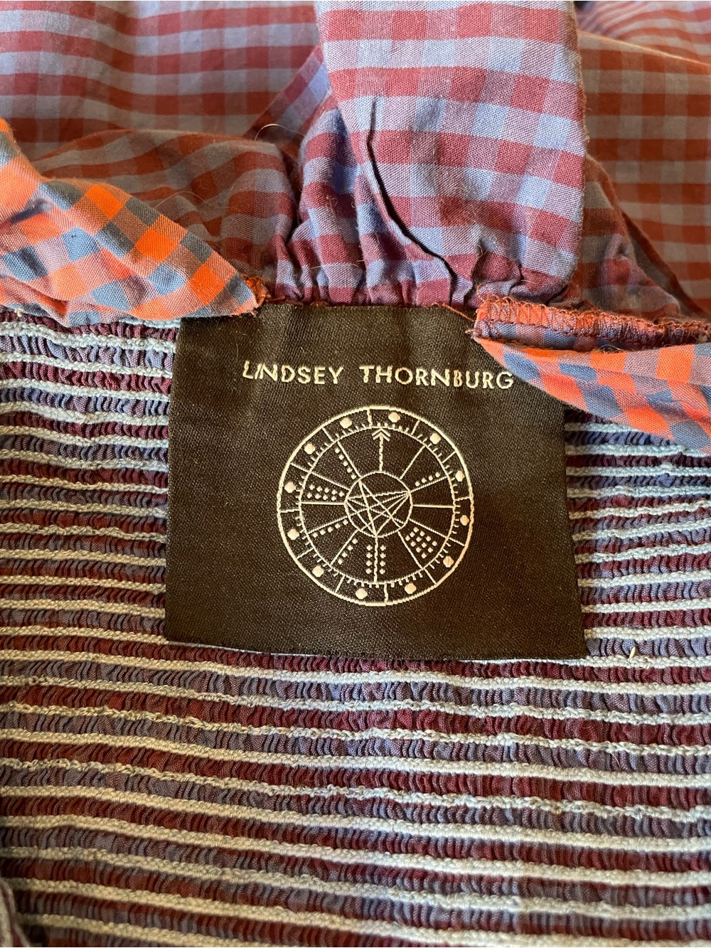 Lindsey Thornburg Queenie Smocked Gingham Midi Dress Handmade NYC Cotton Small - Picture 6 of 10